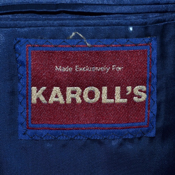 Karoll’s 42L Sport Coat Blazer Suit Jacket Navy Pi - Picture 8 of 8